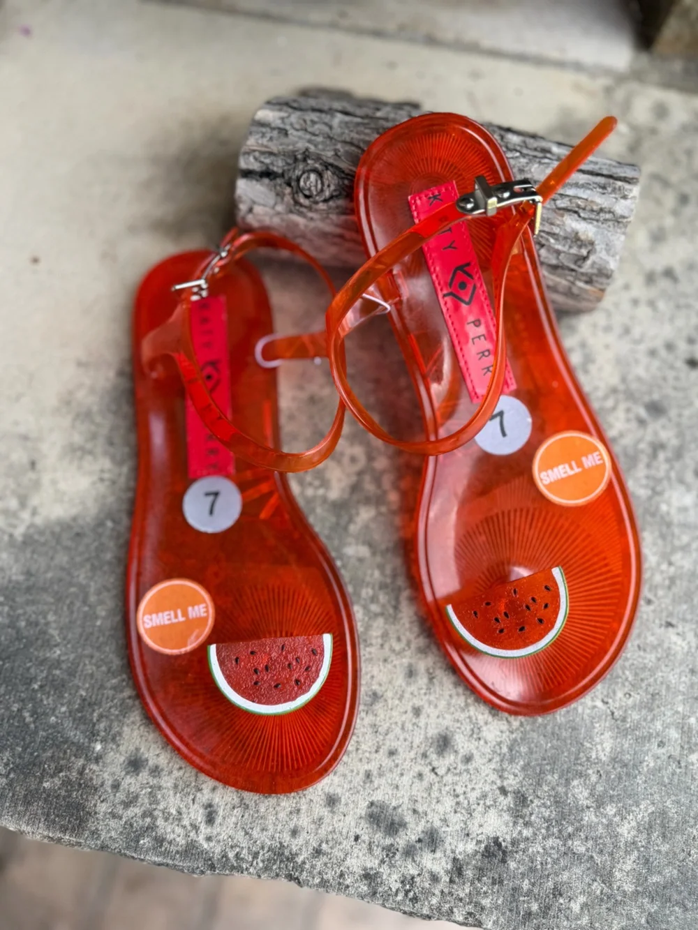 Katy Perry Jelly Watermelon Red Summer Sandals - Women NWT Sz-7. F - Picture 6 of 9